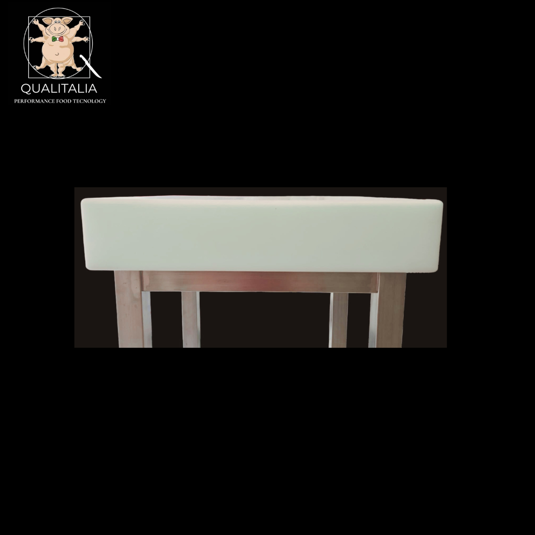 Ceppo in polietilene con sgabello inox cm.50x50x10h col.bianco - immagine 2
